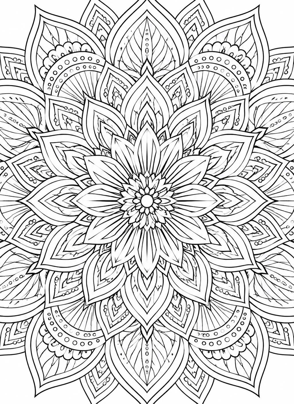 Flower mandala colouring page
