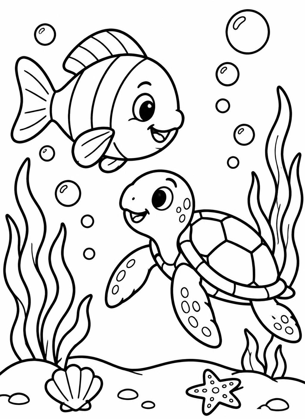 Under the sea colouring page
